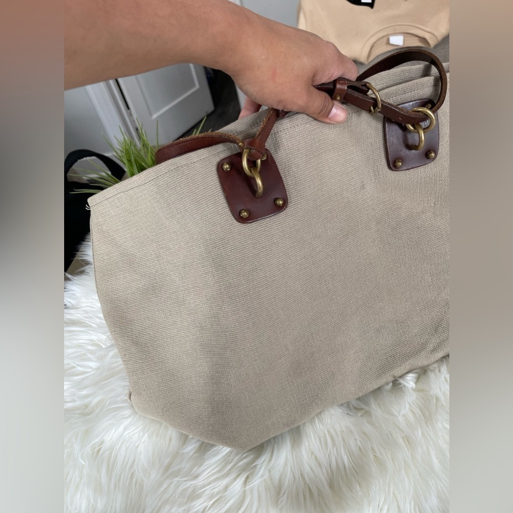 Bottega Veneta Sardegna Tote Canvas With Leather XL - Picture 9 of 15